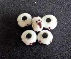 Lampwork Weisse Glasperle, Glass Bead
