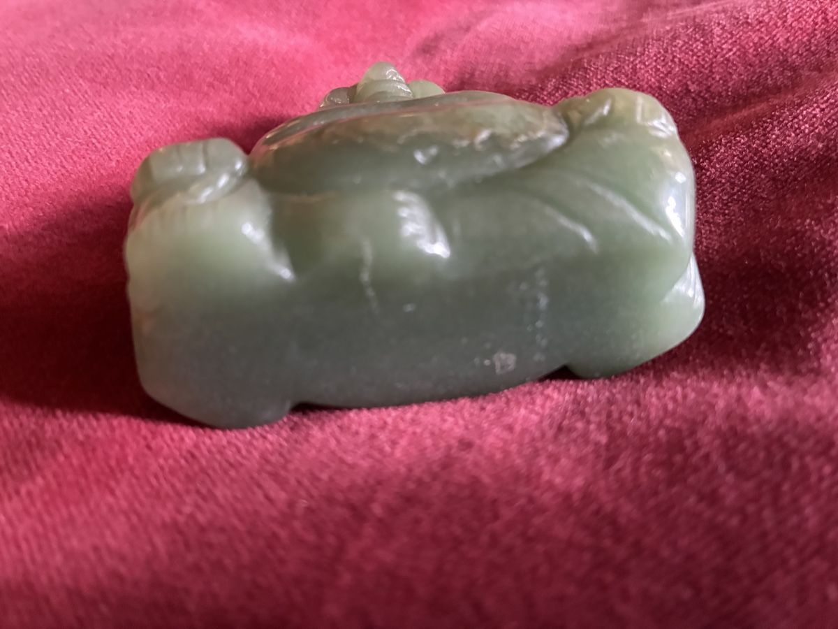 Statuette: Jade Buddha Figur, Glücksbringer 6,5 cm – Usato da Urnäsch venduto da schneewittli. 3