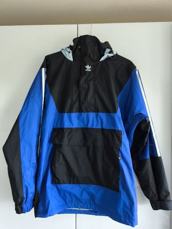 Adidas Anorak blau schwarz hellbau S