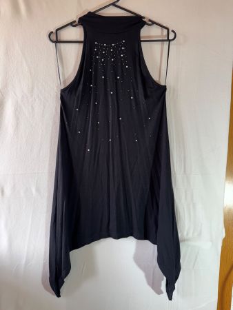 Schöne schwarze Bluse mit Applikationen Gr. 36/38