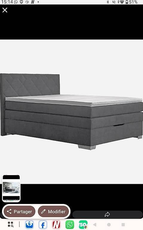 Lits: Lit  box 120 x 200 cm avec coffre – D'occasion à Fully par cal_h8gl