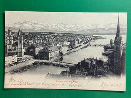 Zürich und die Alpen - 1902 !!!