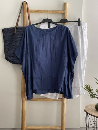 🐟⚓🐟 Tunique caftan coton bleu L-2XL, Neuf