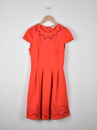 Ted Baker Cheskka Kleid Gr.2 (38), korallenrot