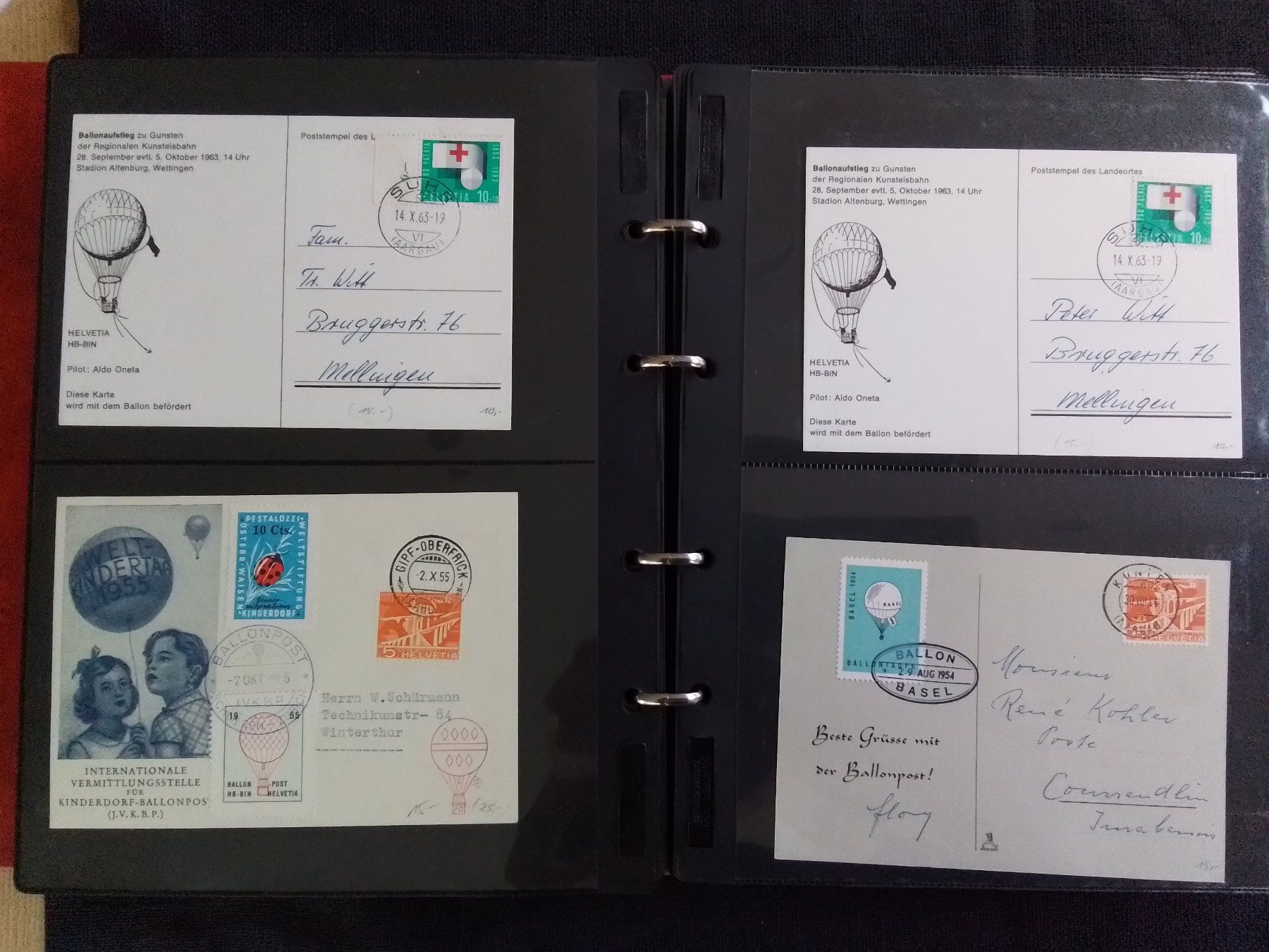Alle Briefmarken: Ballonpost 123 Belege hoher Kat-Wert – Gebraucht aus Reichenburg von Pipo-67 5
