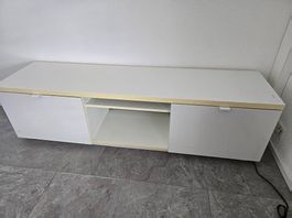 BYÅS TV-Bank, Hochglanz weiß, 160x42x45 cm