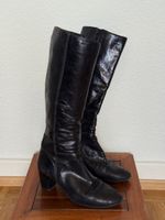 Stylish Black Leather Knee High Boots, Size 38, Winter 48