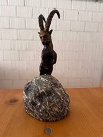 Bronze Steinbock auf Steinsockel Bronce evt. Reussner