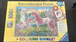 Ravensburger Puzzle XXL 100 Teile Einhorn, inkl. Malheft