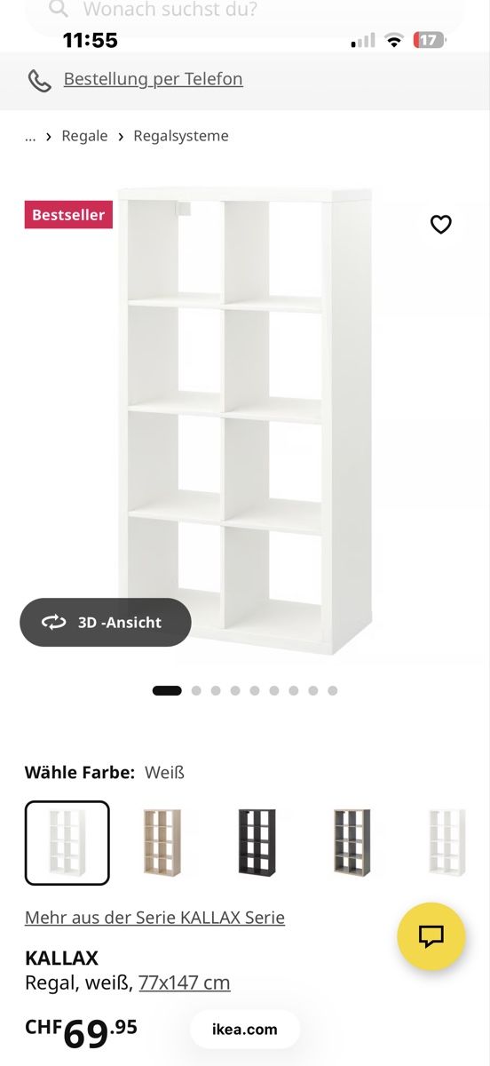 Scaffali: IKEA KALLAX Regal weiss – Usato da Jonschwil venduto da sab_5gmn 1