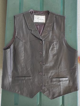 Vintage Vichen Herren Lederweste Braun – Western Style / L