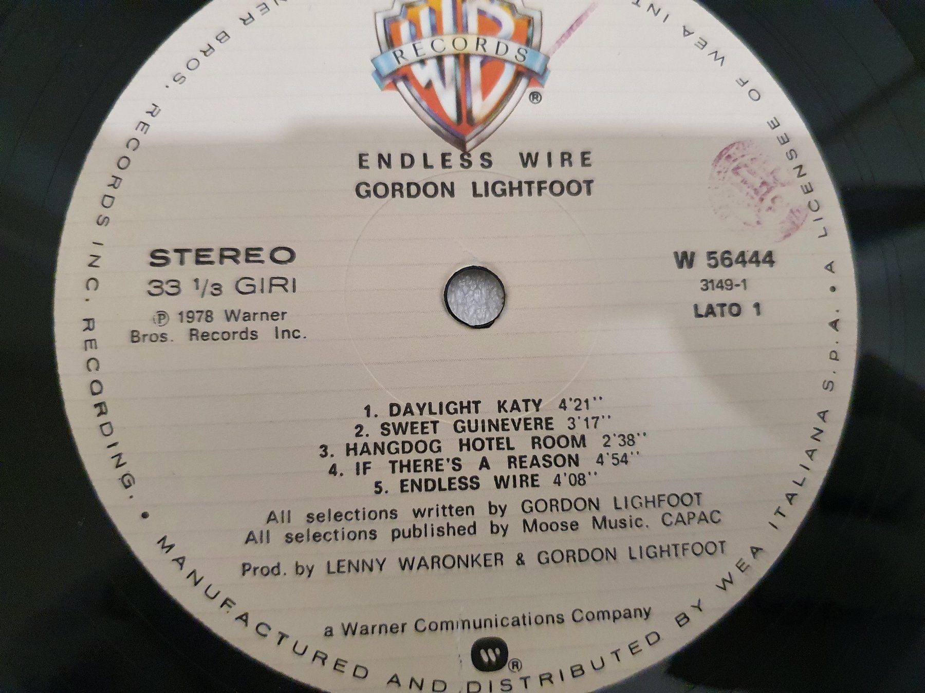 Dischi in vinile: Gordon Lightfoot – Endless Wire – Usato da Uster venduto da Vinyl-Leidenschaft 4