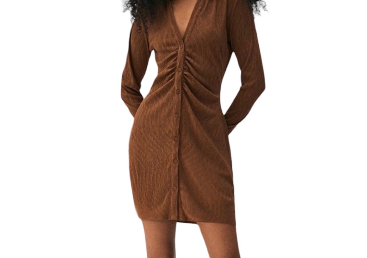 Vestiti: PULL&BEAR Robe chemise - brown – Nuovo e nell'imballaggio originale da Vuisternens-Romont venduto da gol_xp6p