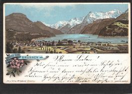 AK- SZ Gruss aus  Brunnen , 1908