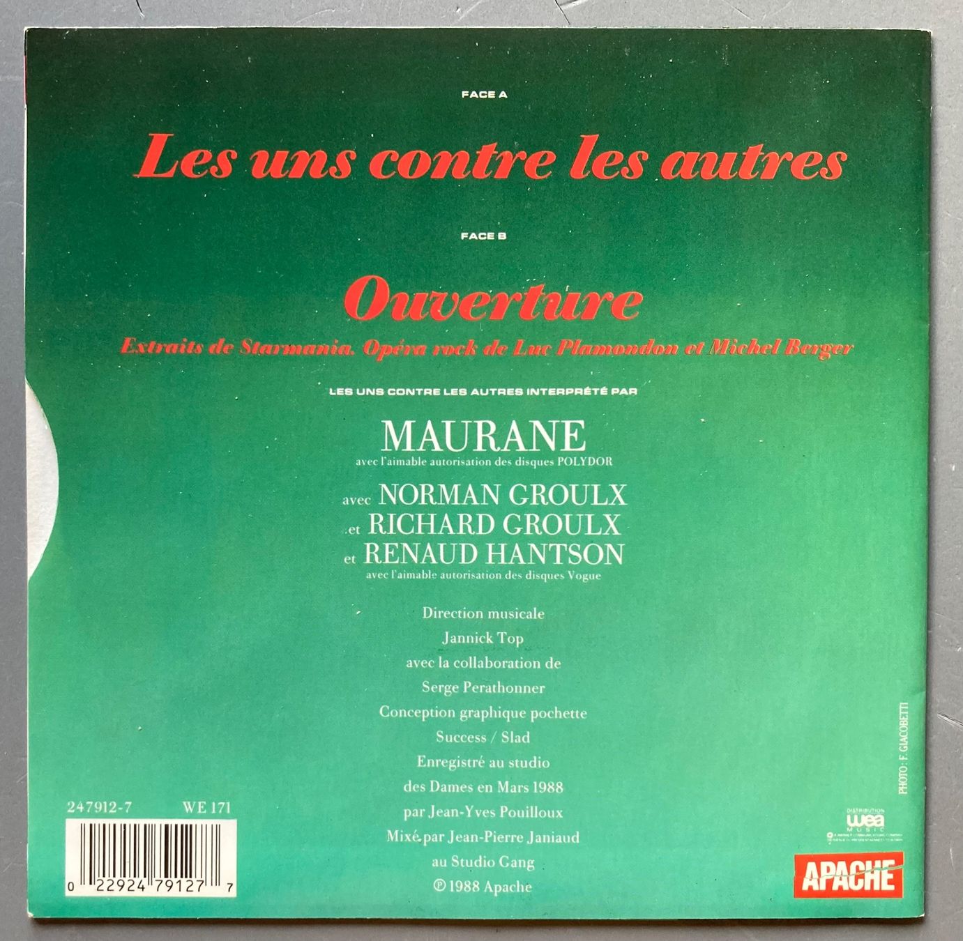 Vinyles: MAURANE - STARMANIA 88 – D'occasion à Poliez-Pittet par Newtown-Records 1