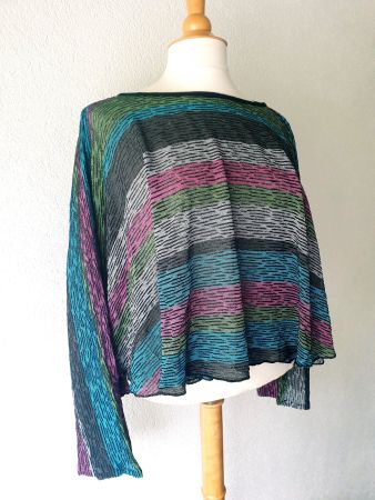 PULLOVER PULLI WEIT GESCHNITTEN S 36 BUNT VINTAGE TOP SHIRT