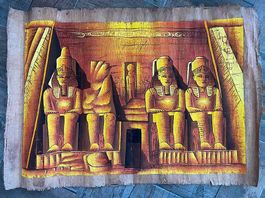 Ägyptischen Papyrus Abu Simbel 90x50cm