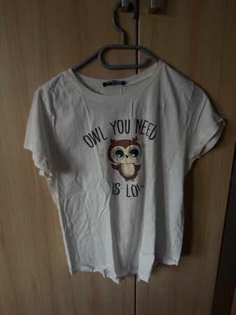 T-shirt blanc hibou imprimé taille Sbon état