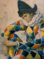 Harlekin Figur – signiertes Gemälde 60er Jahre