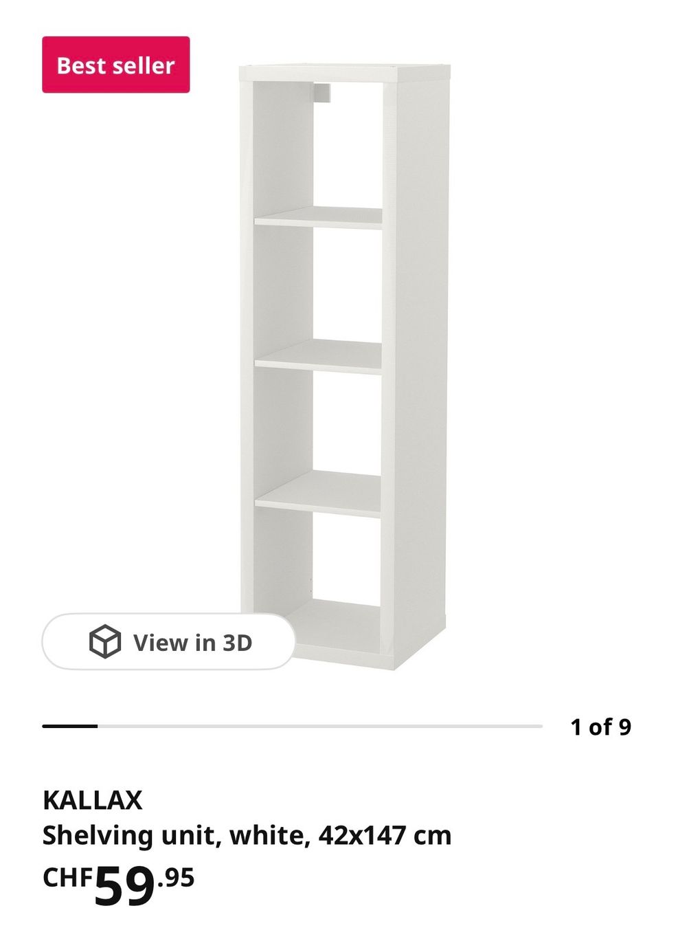 Ikea Scaffali: KALLAX Regal weiss 42x147 cm – Usato da Küsnacht ZH venduto da vivouak 2