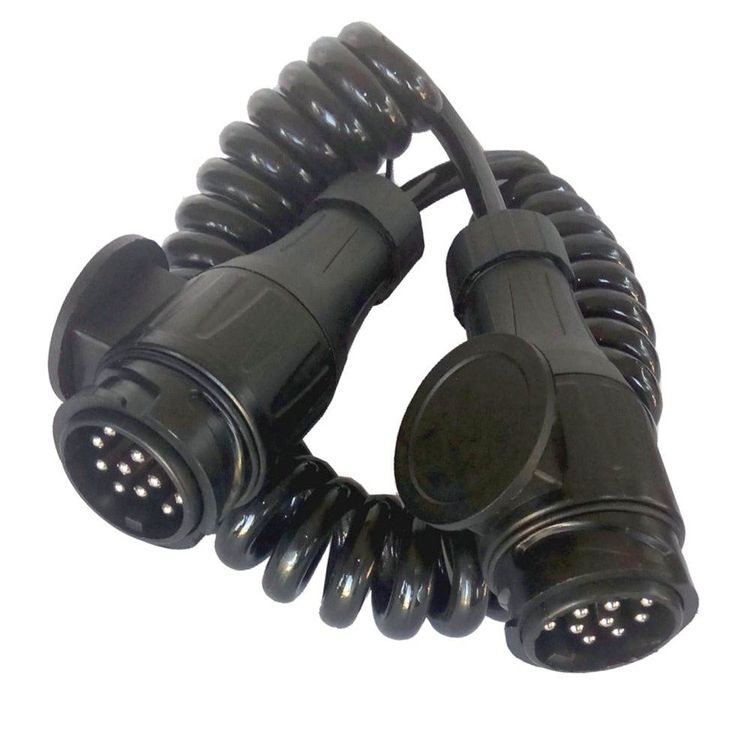 Spiralkabel Für Anhänger - 13-polig Auf 13-polig, 2 Meter | Wasserdicht & Robust Für Wohnwagen & Boote