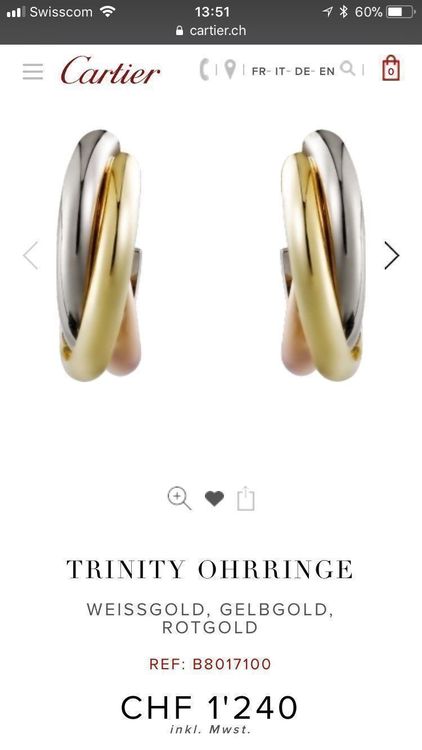Cartier Trinity Ohrringe | Kaufen auf 