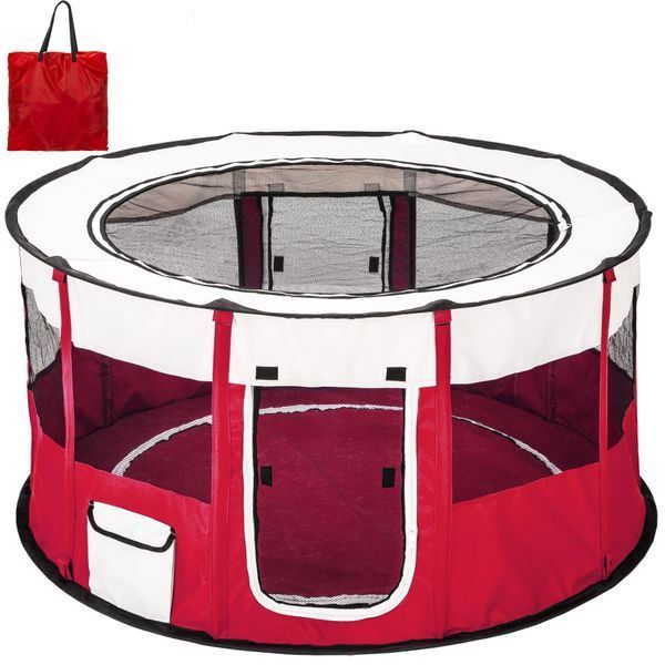 Qianruida Laufstall Für Kleintiere 90x90x58cm - Welpenauslauf Mit Wasserdichtem Boden | Für Hunde, Katzen & Kleintiere