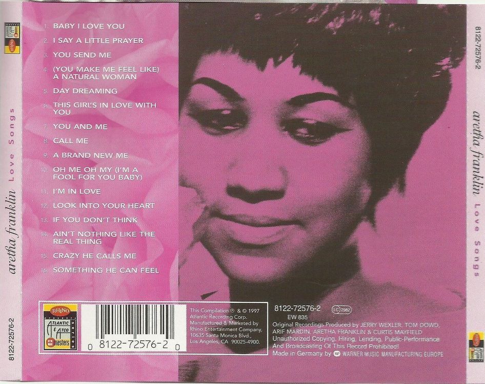 Aretha Franklin Love Songs Cd Kaufen Auf Ricardoch