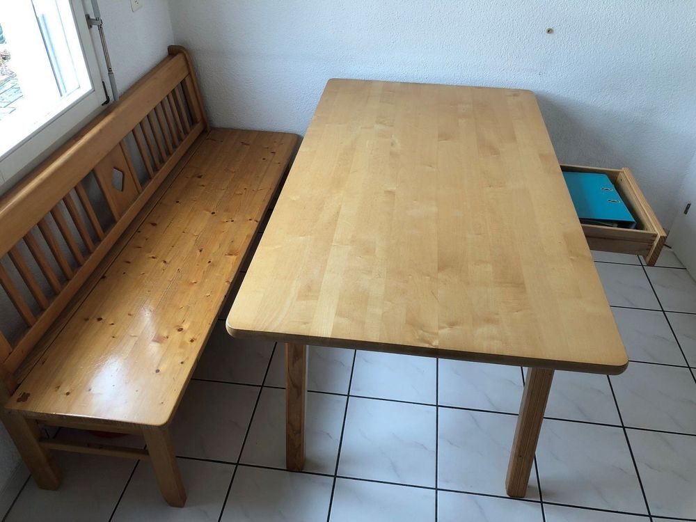 Küchentisch mit Sitzbank aus Holz | Kaufen auf Ricardo