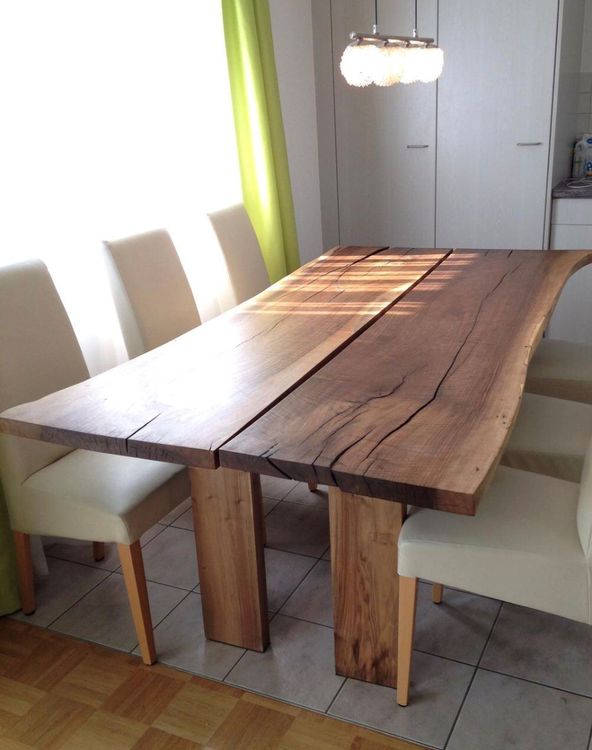 Schweizer Nussbaum Tisch massiv rustikal | Kaufen auf Ricardo
