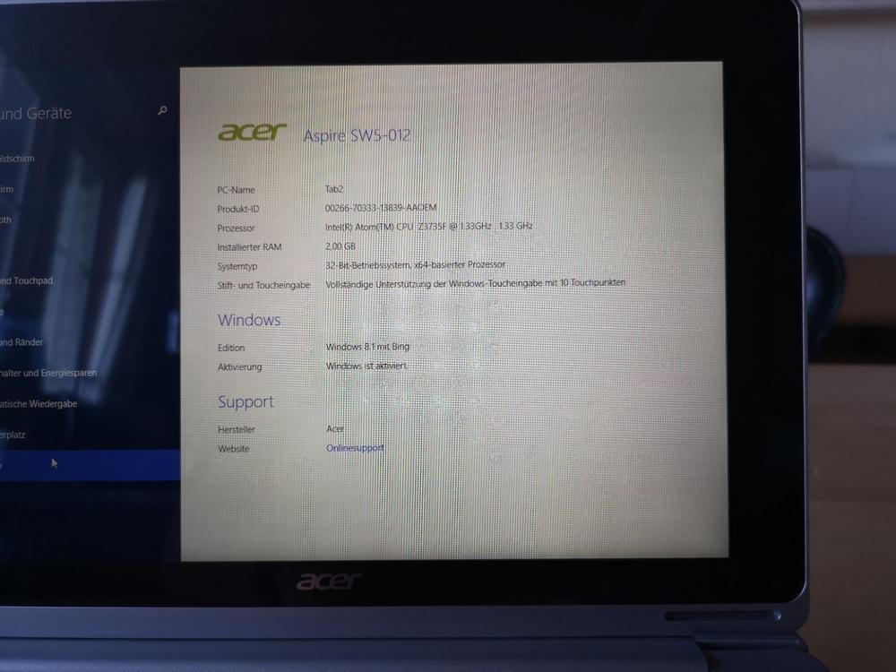 Acer aspire sw5 012 сброс в заводские настройки