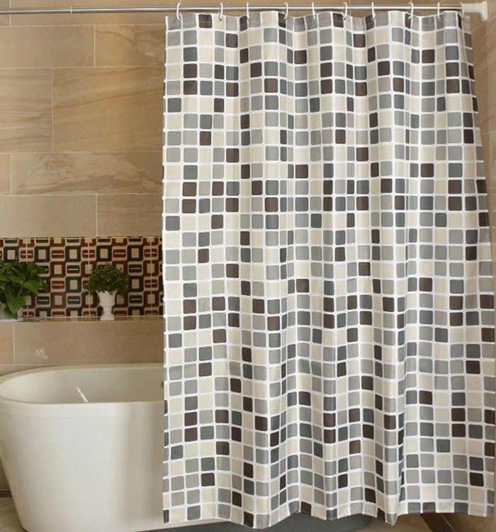 ShowerGeek Duschvorhang Mit Blumenmuster – 180x188 Cm, Mit Fenster & Wasserdichtem Einsatz