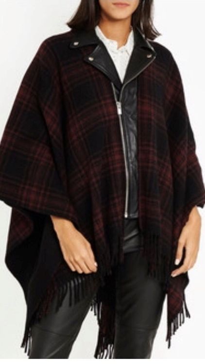 the kooples poncho with leather