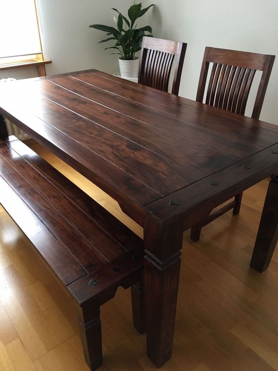 Esstisch, Bank, 3 Stühle Vintage Shabby | Kaufen auf Ricardo