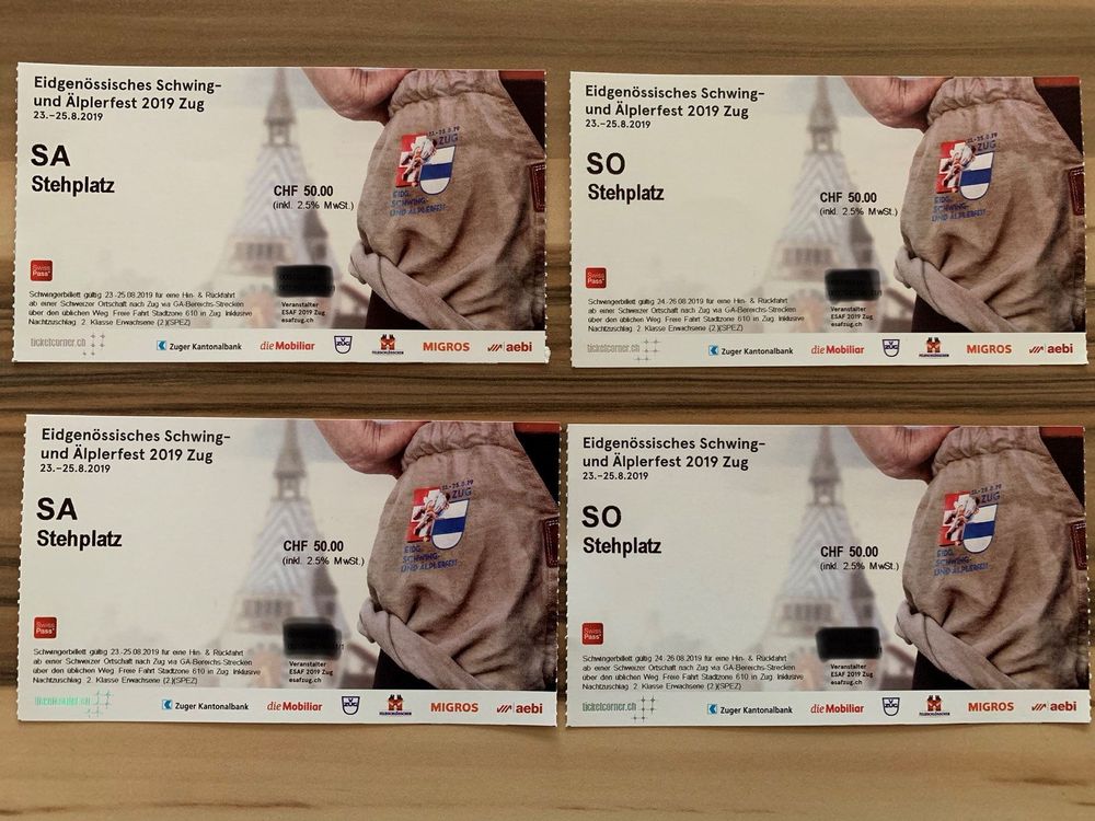 Tickets ESAF 2019 Zug kaufen auf Ricardo