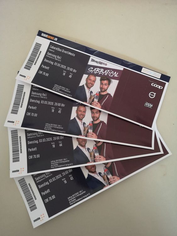 4 Tickets Divertimento 3.3.2020 Zürich Kaufen auf Ricardo
