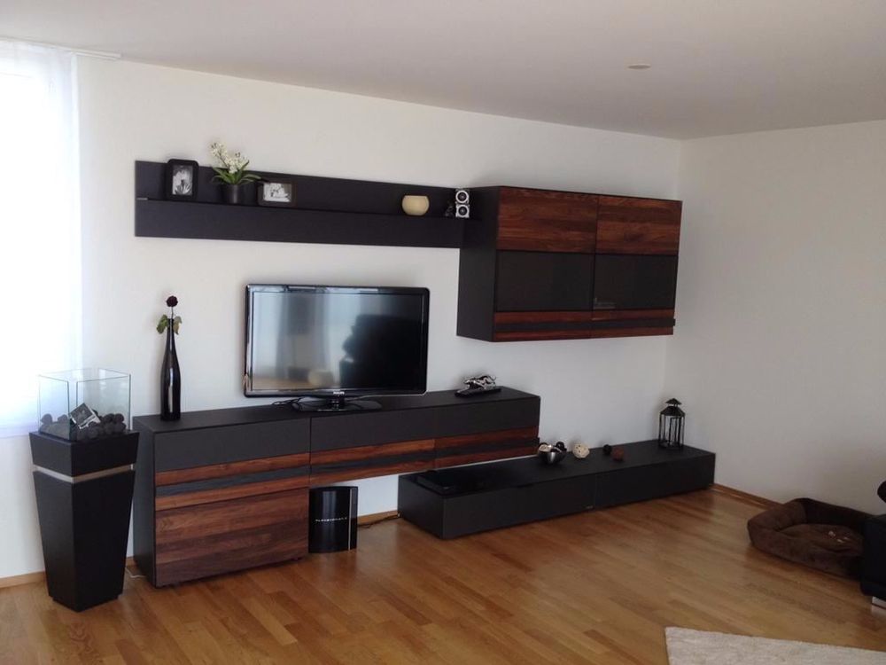 Wohnwand Aus Massivem Nussbaum Kaufen Auf Ricardo