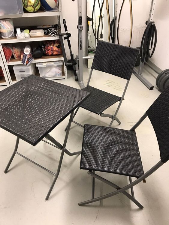 Rattan Klapptisch mit 2 Stühlen | Acheter sur Ricardo