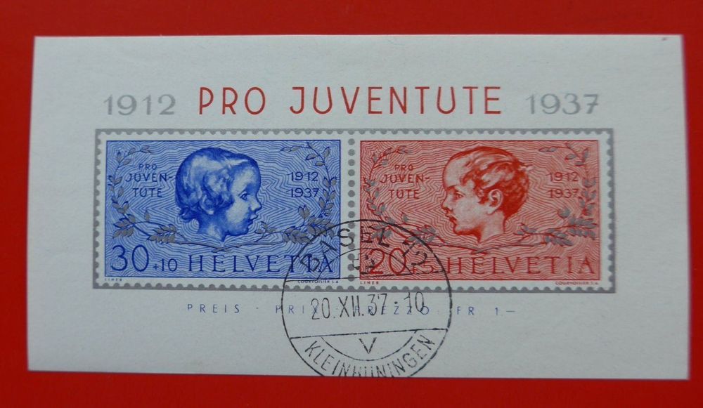 PRO JUVENTUTE 1912 1937 Block gestempelt Kaufen auf Ricardo