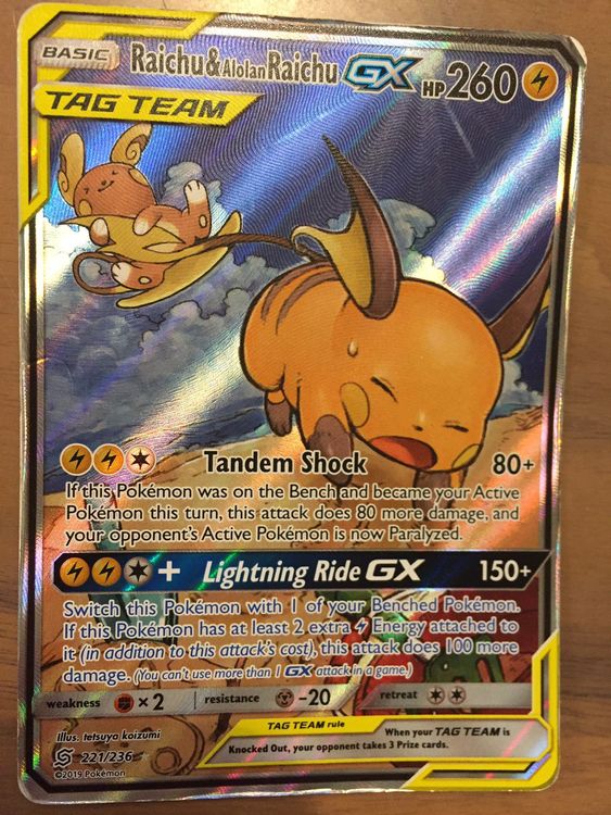 Pokemon Gx Karte Raichu Tag Team Fullart Acheter Sur Ricardo