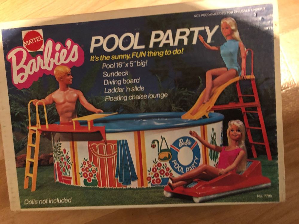 vintage barbie pool party