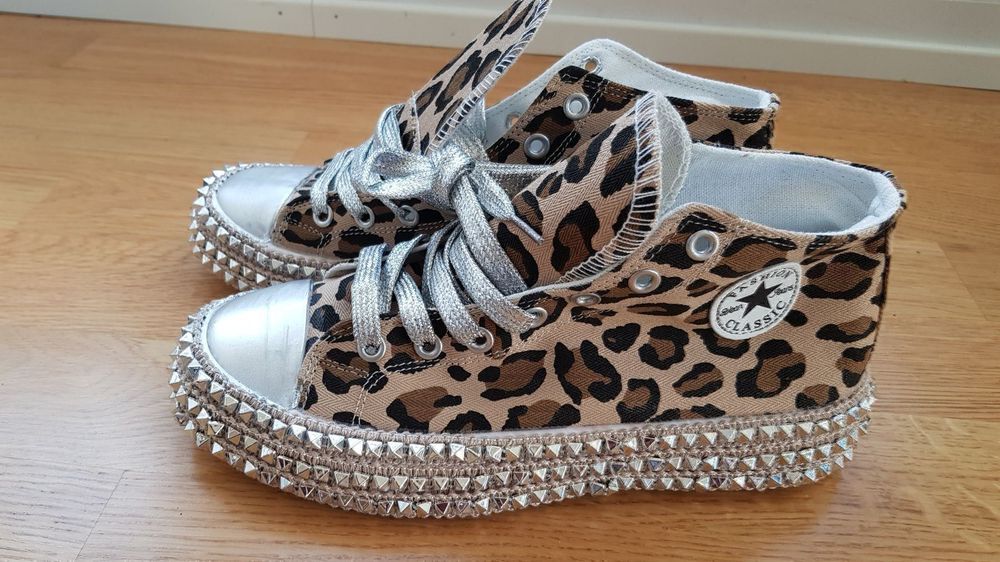 Leoprint Freizeit Strass Glitzer Schuhe Kaufen Auf Ricardo