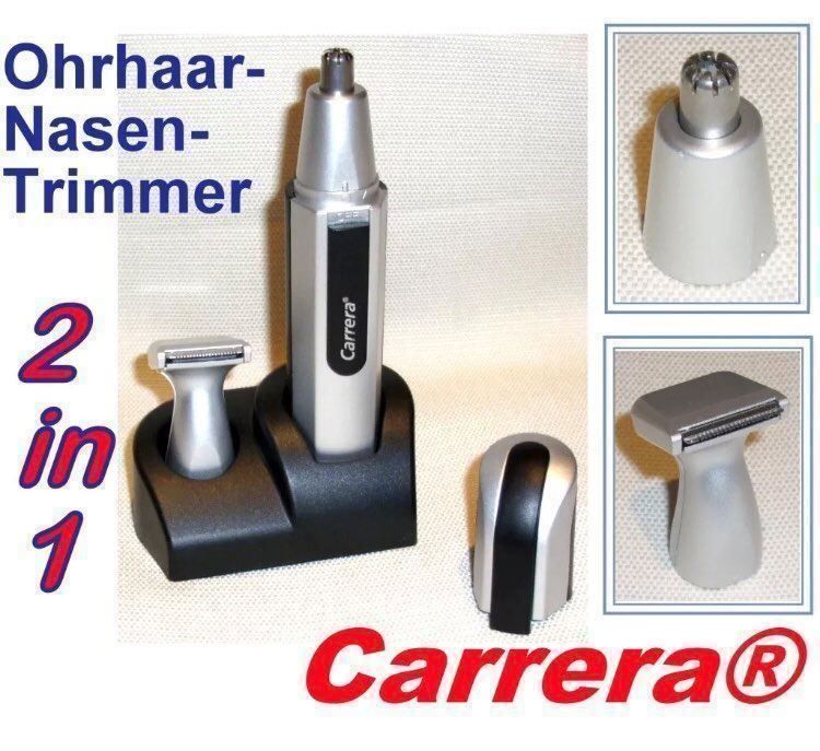 Ohrhaar NEU Carrera 2-in-1 Nasen Bart-Trimmer PremiumTrim™ Inklusive Batterie 