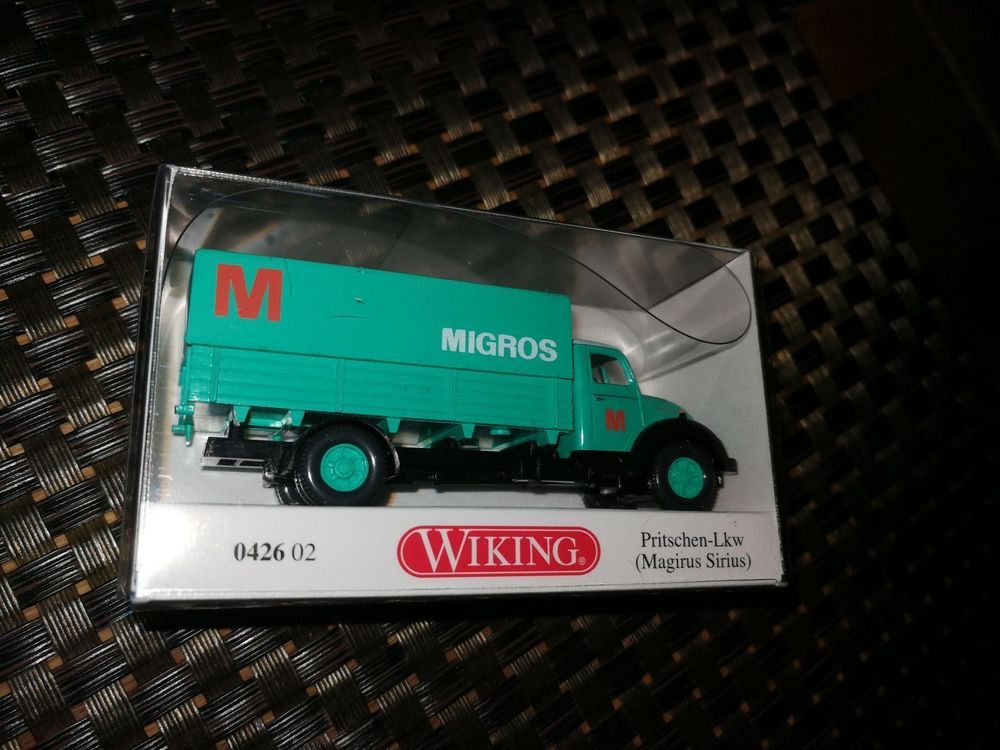 1/87 Wiking Magirus Sirius Pritschen LKW Migros 0426 02 