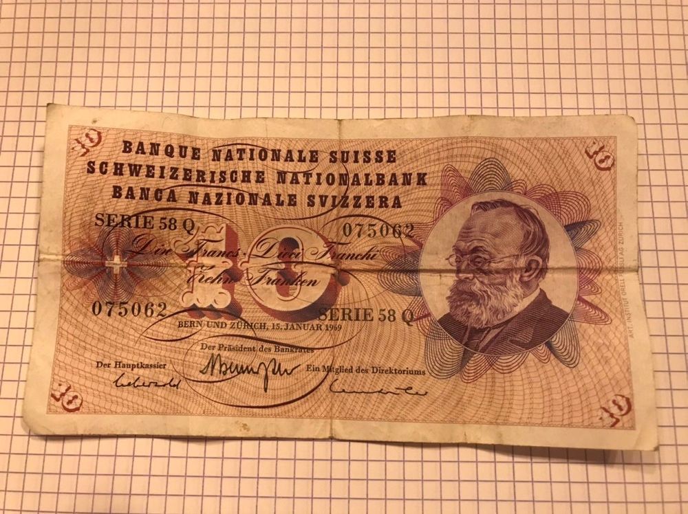 10 Franken Note 1969 Kaufen Auf Ricardo