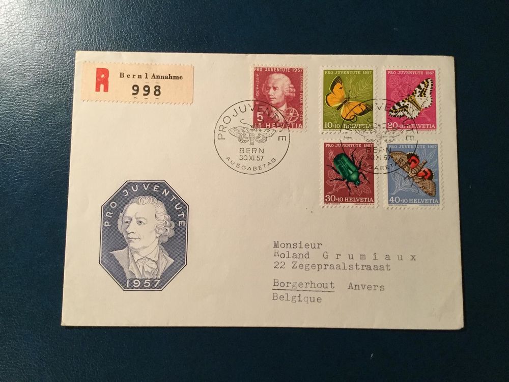 1957, FDC R-Brief nach Belgien | Kaufen auf Ricardo