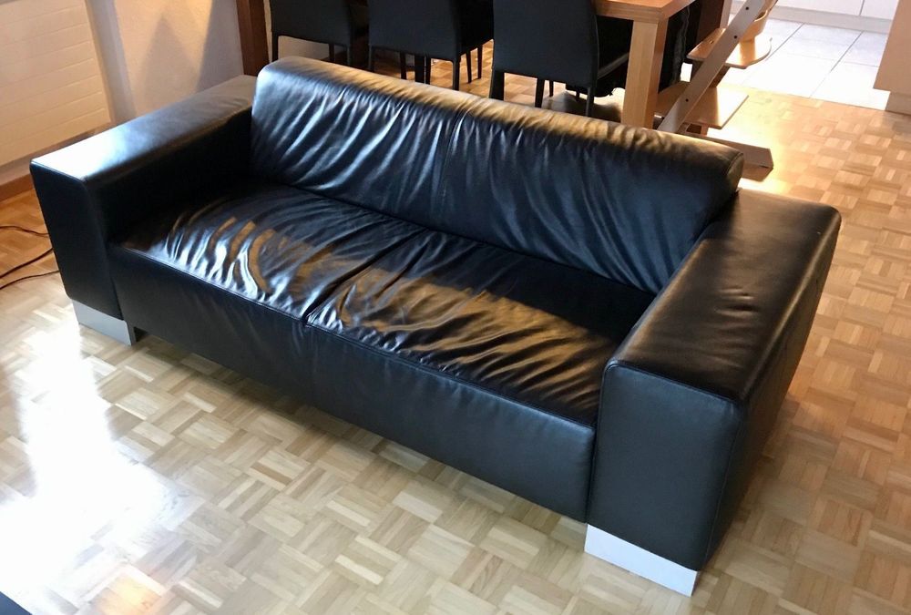 ledersofa schwarz echtleder