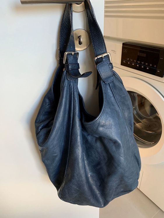 Blaue Beuteltasche Leder | Kaufen auf Ricardo