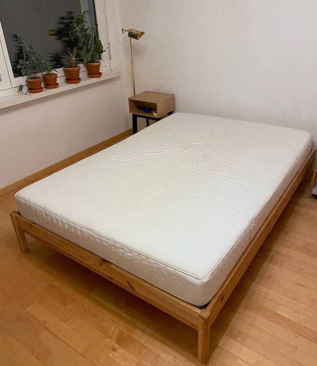 Komplettes Holz Bett Von Ikea 140x200cm Kaufen Auf Ricardo