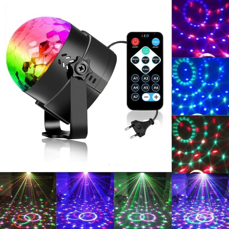 Mini DJ Blitzlicht 24 LED Birne Bühne Beleuchtung Party Disco R/G/B/W 4 Farben